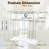 Large Clear Acrylic Podium Customized Logo & Text with Led Light
