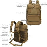 aiGear 50L Military Tactical Backpack 3 Days Assault Pack Large Day Backpack for Men Molle Army Bug Out Bag Waterproof Heavy Duty Hiking Trekking Rucksack - Khaki