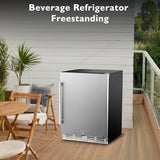 Kalamera 24 inch Stainless Steel Beverage Refrigerator, Outdoor Mini Fridge