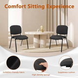 Cloth Fabric Guest Reception Chair with Upholstered Thickene Seat and Back Support
