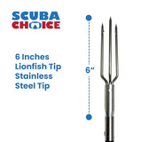 Scuba Choice Carbon Fiber 3.5' One Piece Spearfishing Carbon Fiber Pole Spear with Lionfish Barb Tip Scuba Choice