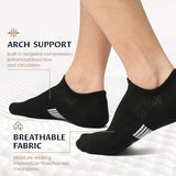Sunew 8 Pairs No Show Socks Womens Mens Low Cut Non Slip Casual Socks Invisible Flat Boat Liner Socks Black Large