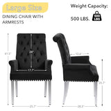 AODCHR Velvet Dining Chairs with Arms, Upholstered Accent Dining Room Chair
