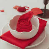 MEANMOY Red 210GSM Cloth Napkins Set of 12 - Washable & Reusable 17x17 Inch Napkins with Hemmed Edges in Wrinkle Free Polyester Fabric for Dinners, Weddings, Parties, Banquets & Everyday Decor