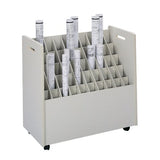 Safco Wood and Laminate Mobile Roll File Cart, Document and Blueprint Holder