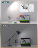 Addtam LED Desk Lamp with Pen Holder, Study Lamps with 3 Outlets 4 USB Charging Ports(2 USBC), 3 Color Modes Desk Light Touch Lamp