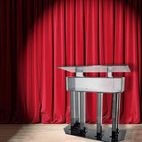 Kingdom 3 Tier Smoky Acrylic Lectern or Podium by AVTronics with 6 Column Base and a Wide Middle Shelf with Plenty of Space for Your Presentation Needs
