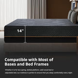 EGOHOME King 14 inch Memory Foam Mattress for Back Pain Relief Medium Firm