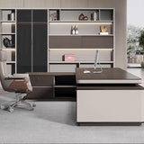 Modern L Shape Business Executive Desk Large Home Office Desks Rustic Wood Reception Computer Table