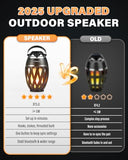 Xpoovv Outdoor Speakers Bluetooth Waterproof,Gifts for Men Women Dad Father,LED Flame Speaker Portable Bluetooth Speakers with Stakes/Poles/Hook Loud Sound 24H Playtime for Patio/Party/Camping 2 Pack