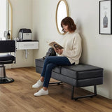 Waiting Room Chairs, Heavy Duty Office Guest Reception Bench, Faux Leather Upholstered Lobby Chairs for Salon