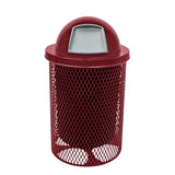 COATEDOUTDOORFURNITURE 32-Gal Trash Can, Burgundy, Dome Lid