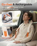 IKEEPFIT Cordless Neck Massager with Heat, 6D Shiatsu Neck & Shoulder Massager for Pain Relief Deep Tissue, Dual-Sided Massage Heads, Relaxing Electric Kneading Massage, Best Gift for Men Women