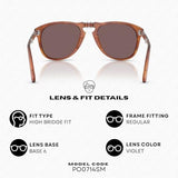 Persol STEVE MCQUEEN FOLDING PO0714SM Aviator Shape Sunglasses With Official Eyewear Kit