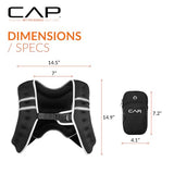 CAP 12LB Weighted Vest Green – Unisex Workout Vest with Reflective Stripes, Phone Pouch, and Adjustable Fit for Walking, Running, Cardio, Strength Training