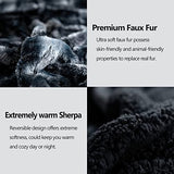 NEWCOSPLAY Super Soft Faux Fur Throw Blanket for Couch Tie-dye Black Sherpa Fuzzy Plush Warm Blanket for Sofa Bed (Tie-dye Black, Throw(50"x60"))