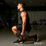 ATIVAFIT Adjustable Dumbbell Set 11–88LB Single, Heavy Adjustable Free Weight with Quick Dial, Double Safety Lock & Anti-Slip Steel Grip for Advanced Strength Training