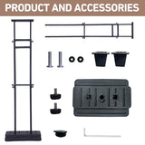 Heavy-Duty Weighted Base Poster Stand - Adjustable Double-Sided Display up to 80 inches