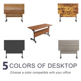 Conference Table, Folding Conference Table with Wheels, Flip Top Mobile Meeting Table for 2-16 Person,