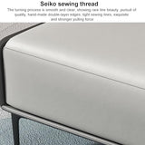 Upholstered Pu Leather Accent Bench, Waiting Room Bench Seating with Metal Leg