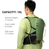AONIJIE 18L Lightweight Hiking Backpack Waterproof, Backpacking Pack for Men Women, Hydration Hiking Pack with Multi Pockets & Waist Strap, Camping Travel Daypack - Green