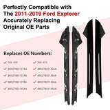 A-Pillar Windshield Molding Trim Kit Front Outer & Inner (Left & Right) Fit for 2011-2019 Ford Explorer 4 Door Utility, Replace BB5Z7803144AA BB5Z7803145AA BB5Z7803136BA BB5Z7803137BA 926-450 926-451