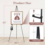 Easel Stand for Sign, 6 Pack Portable Easel for Painting, Foldable Black Metal Easel Display Stand Poster Holder