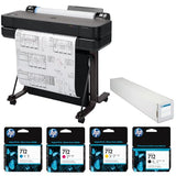 Wireless Large Format Color Thermal Inkjet Plotter Printer, 2025 Edition, Bundle with Color and 38ml Black Ink Pack