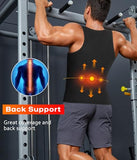 Junlan Sauna Suit for Men 2 in 1 Waist Trainer Sauna Shirt for Men Sweat Band for Stomach(Blue,Small)