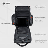 VSGO 20L Professional Camera Backpack for DSLR/SLR, Compatible with Sony Canon Nikon Cameras, DJI RSC2 Gimbals, Tripod, 15.6" Laptop, Lenses & Accessories – Waterproof TPU Canvas, Travel & Outdoor Use