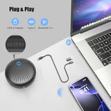 Conference Speaker and Microphone, 4 AI Mics 360° 20ft (7m) Voice Pickup, Noise Reduction, USB C & Bluetooth 5.3 (20m & 66ft) Speakerphone