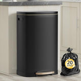 Proof Stainless Steel Kitchen Trash Can with Removable Inner Bucket and Lid Soft Close, Pedal Rubbish Bin for Home Office