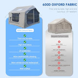 8㎡ Luxury Inflatable Camping Tent for 3–8 People, Aurora Green Thickened Material, 4-Season Family Inflatable House with Chimney Port and Transparent Skylight