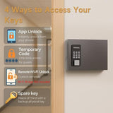 16 Key Lock Box Wall Mount, Smart Key Cabinet, use One Time Password,Fixed Code, Bluetooth, Wi-Fi Remote
