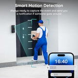 Video Doorbell Camera Wireless, 180° Wide View, 2K HD, No Subscription, AI Human Detection, Head-to-Toe, HDR Night Vision