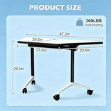 Usosidam Folding Conference Room Table with Wheels