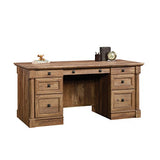 Sauder Palladia Executive Desk, 29.5"D x 65.1"W x 29.61"H, Vintage Oak finish