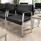 Bush Business Furniture Arrive Bariatric Waiting Room Guest Chair with Arms in Black Vinyl