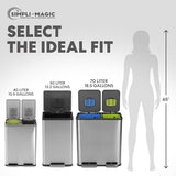 Compartment Step Trash Can – Kitchen Garbage Can with Waste & Recycling Bins – Slow-Close Lid, Odor Control, Hands-Free