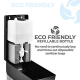 Luxton Automatic Hand Sanitizer Dispenser - Sanitizing Station, Steel Floor Stand, Drip Catcher Dish - Touchless Auto Sensor