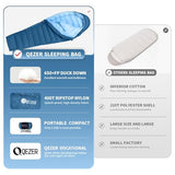 QEZER 0 Degree Down Sleeping Bag for Adults with 650 Fill Power for 27℉-0℉ Cold Weather Lightweight Sleeping Bag