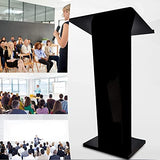 Lectern Podium Stand,Clear Podium Clear Podium Stand, Portable Schools Church Office with Wide Reading Countertop Surface