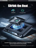Laptop Cooler, Gaming Laptop Cooling Pad with 3500RPM Turbofan, 4.72 Inch External Fan Laptop Stand, Adjustable Variable Speed