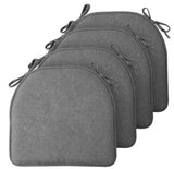 TushGuard Chair Cushions, 4 Pack Memory Foam Chair Pads, Seat Cushion, Kitchen Chair Cushions x 4 ,Grey
