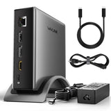 USB C Docking Station, PD3.1 Docking Station 3 Monitors with 2* DP + HDMI,Single 4K@144Hz,140W Charger, USB-C 10Gbps