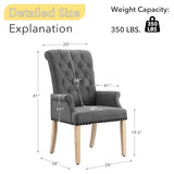 adochr Upholstered Fabric Accent Dining Chair, Arm Dining Chair