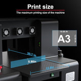RAINBOWDGT A3 UV Printer, White Ink Circulation, Bottle Holder & Stickers