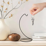H&D HYALINE & DORA 5 Pack Black Ornaments Display Stands Glass Crystal Witch Ball Holder 9 Inch Christmas Ornament Hanging Hook Patio Planter Terrariums Iron Hanger