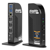 Plugable 13-in-1 USB C Docking Station 4K Triple Monitor with 100W Power Delivery | USB C Dock for Windows, Mac, ChromeOS