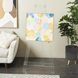 Deco 79 Acrylic Plastic Display Easel Adjustable 7 Tier Floor Standing Easel with Gold Metal